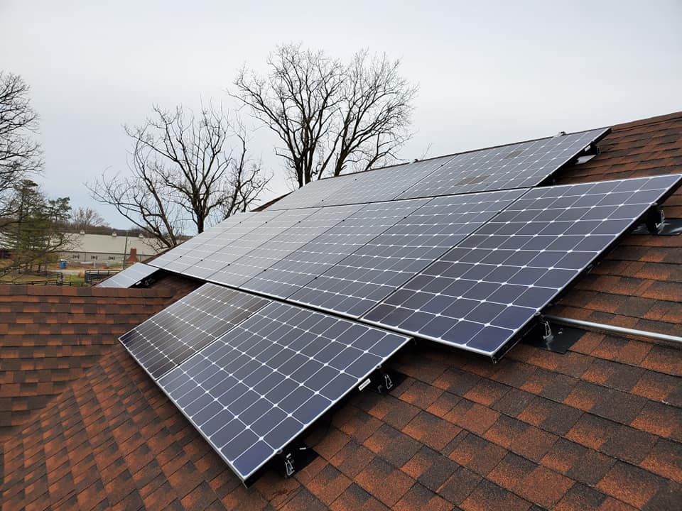 How are solar panels mounted to the roof?